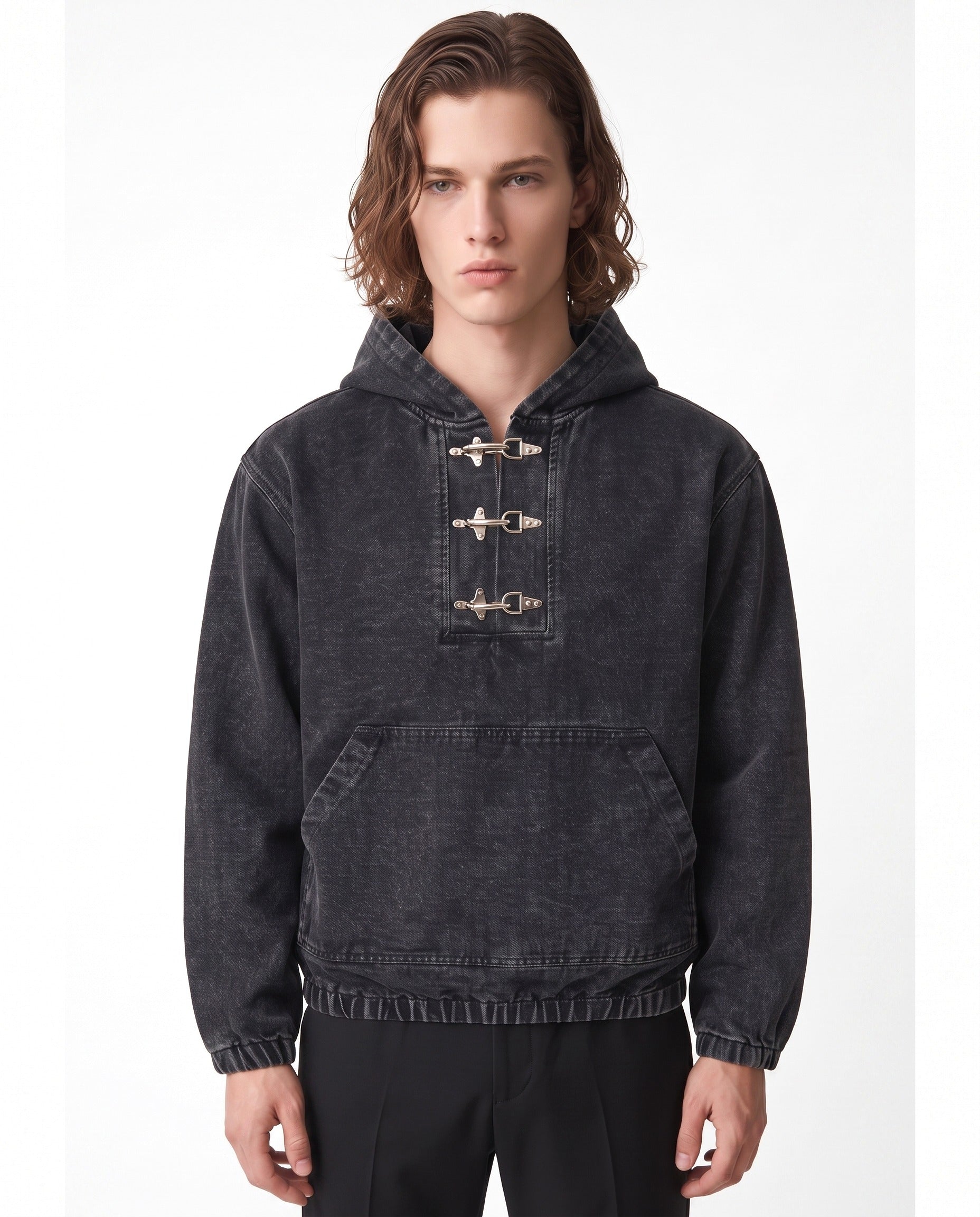 Buckle Denim Hoodie na2781