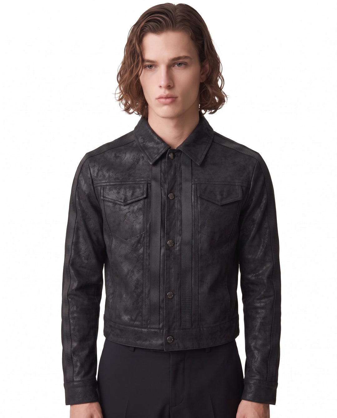 Cropped Leather Jacket na2787
