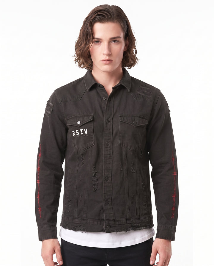 Graphic Denim Jacket na2800