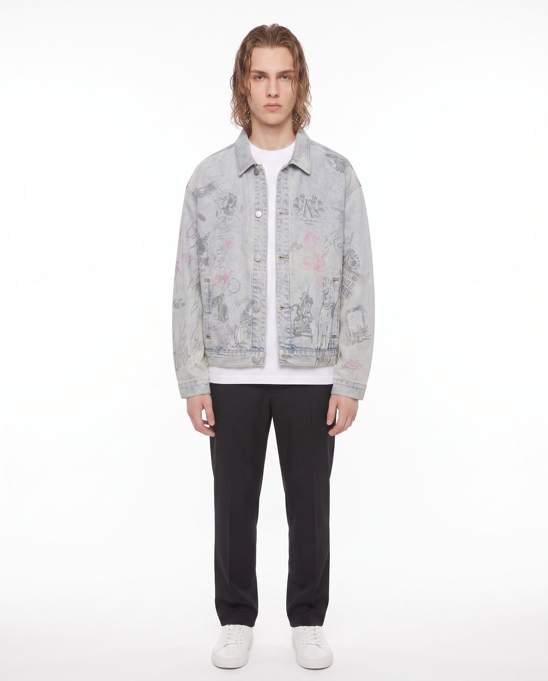Graphic Denim Jacket na2806