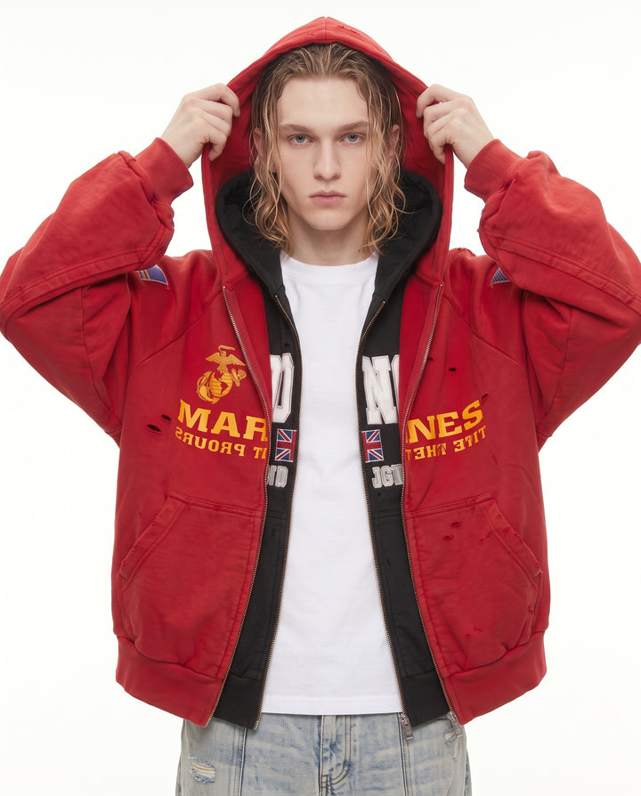 Graphic Zip Hoodie na2810