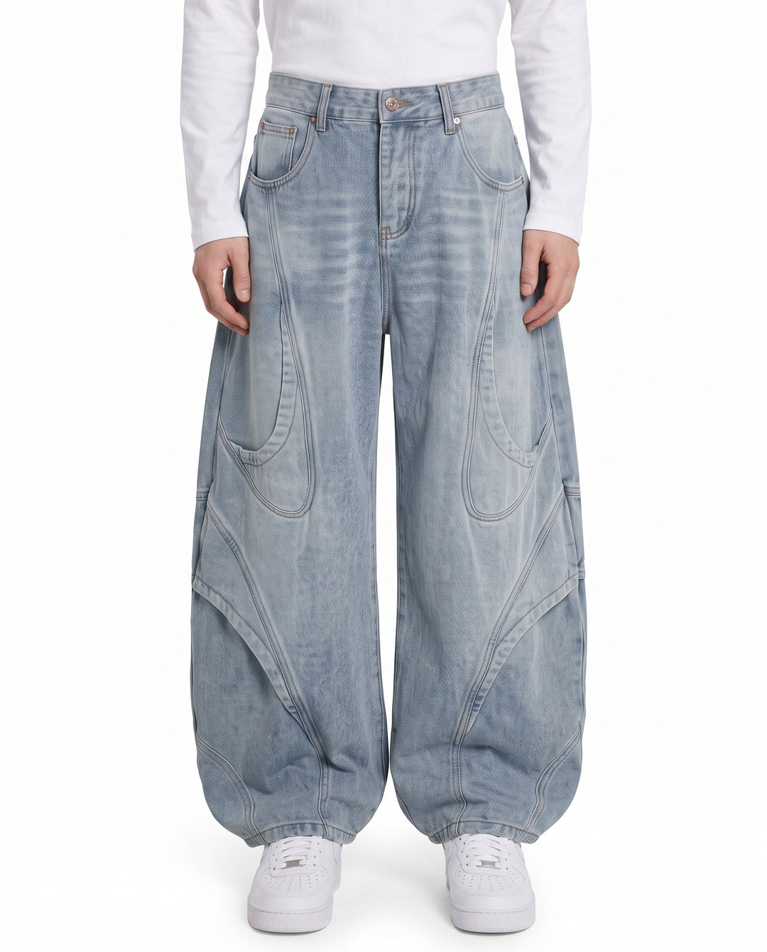Curved Denim Pants na2822