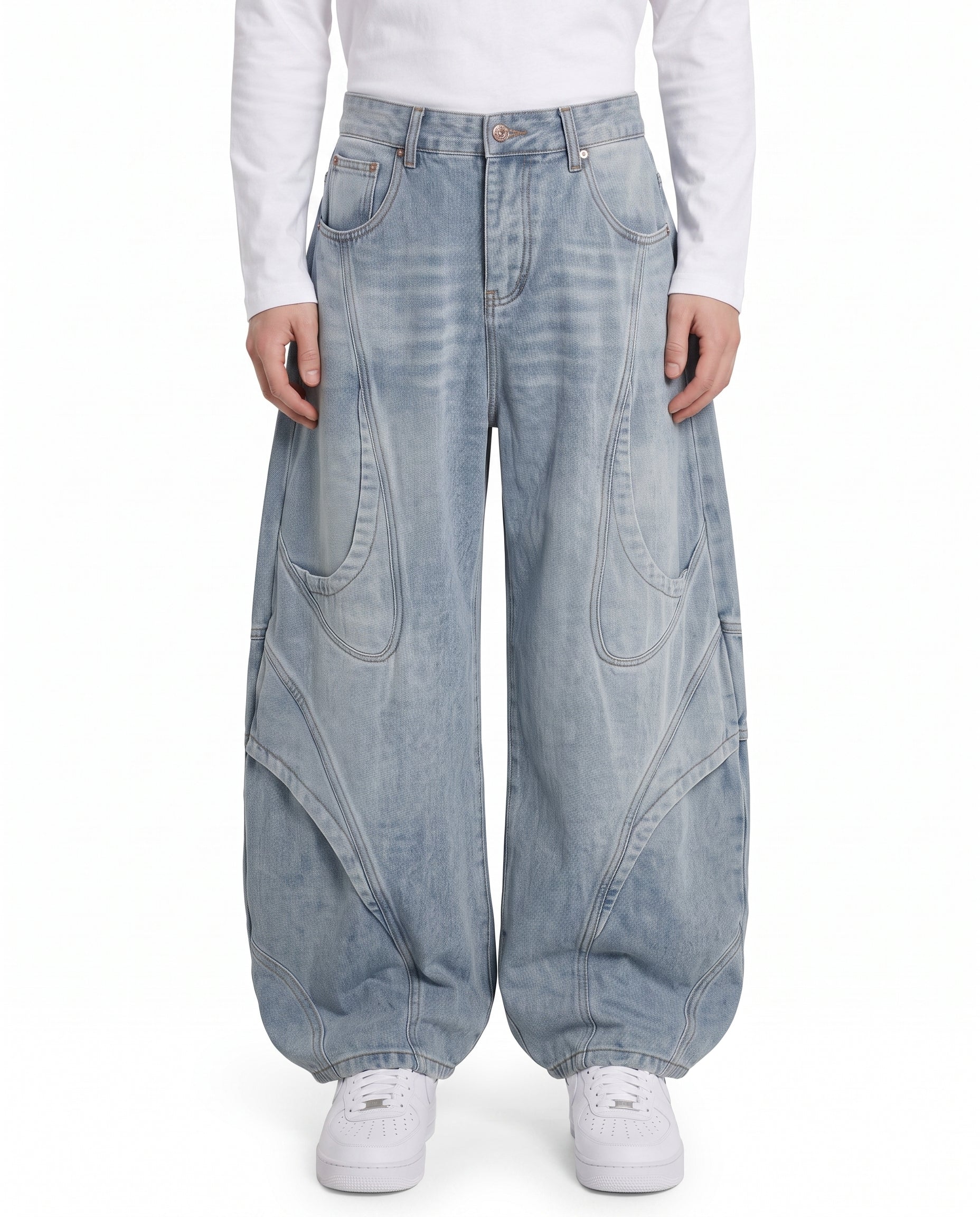 Curved Denim Pants na2822