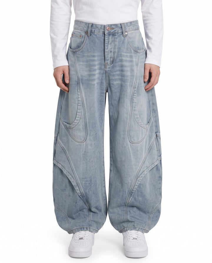 Curved Denim Pants na2822