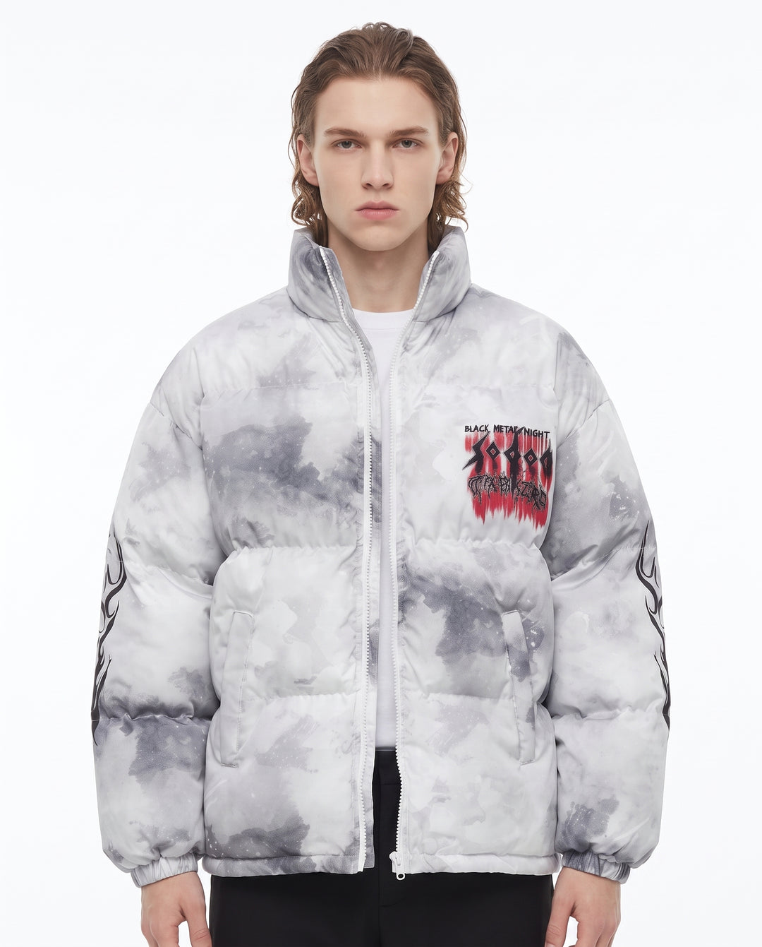 Graphic Puffer Jacket na2829