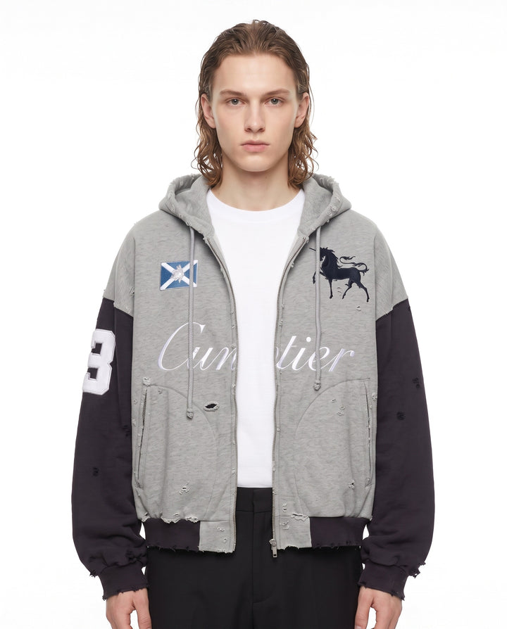 Distressed Zip Hoodie na2830