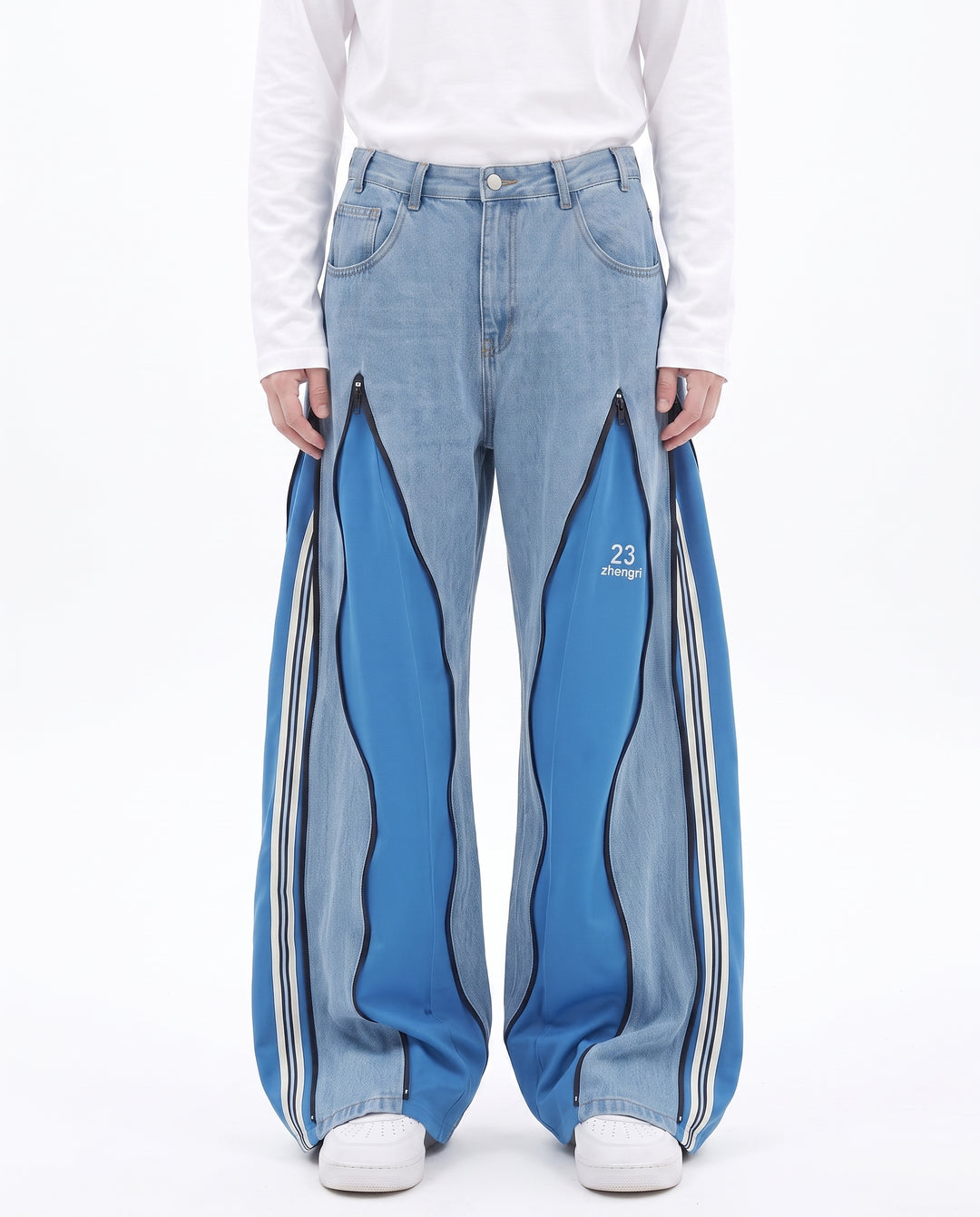 Patchwork Wide Jeans na2842