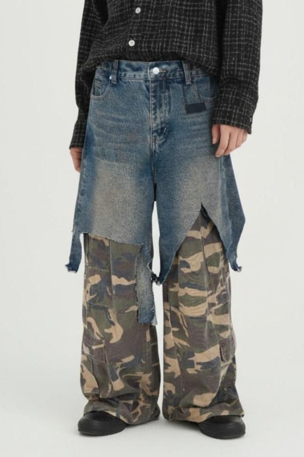 Layered Denim Pants   na2534