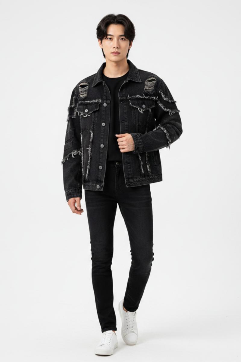 Distressed Denim Jacket na2512