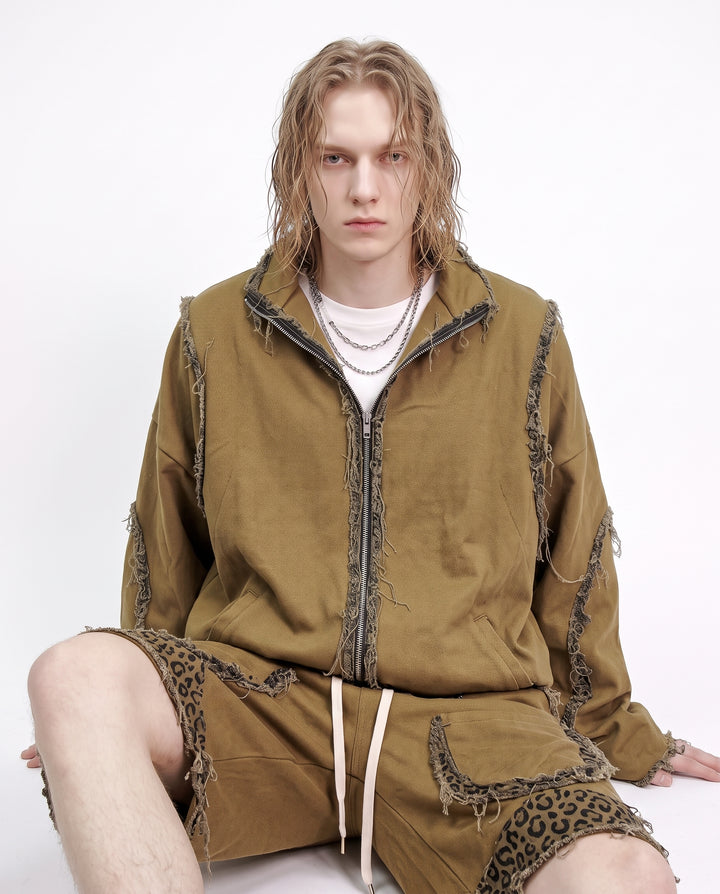 Distressed Zip Jacket na3224