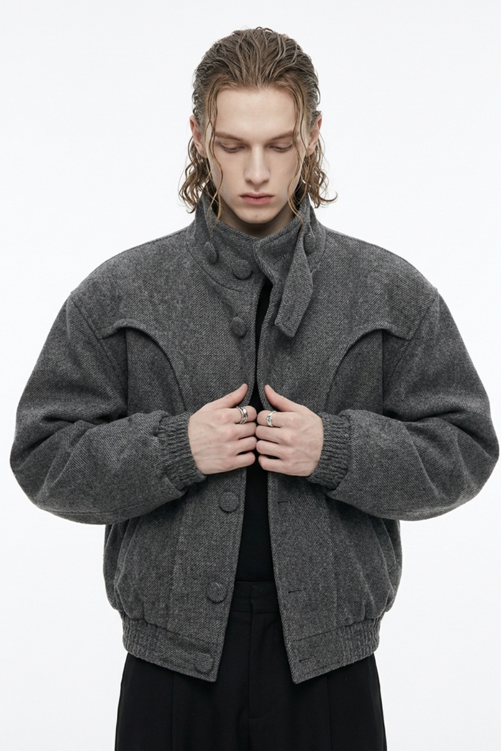 Tailored Stand Collar Short Jacket na2360 