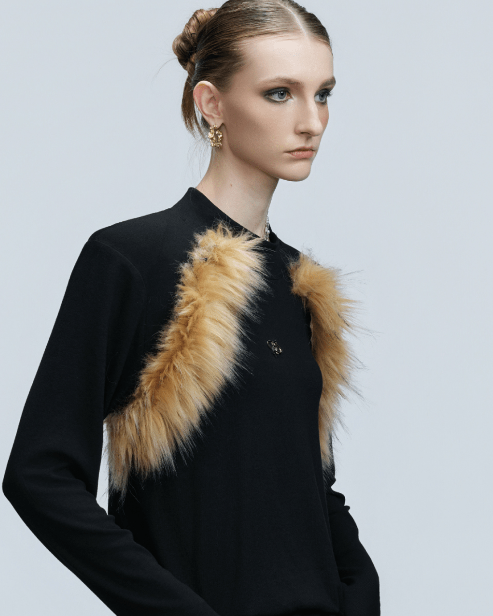 [ArguE CulturE] Golden Fang Fur Knit na2253
