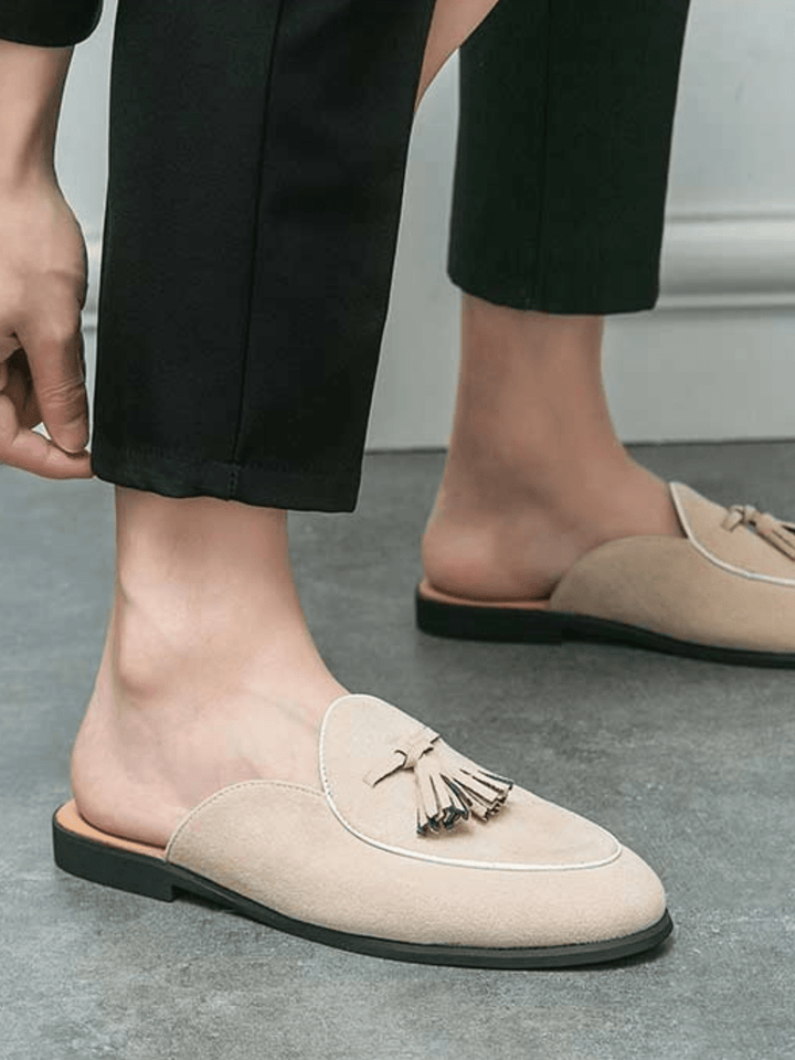 Closed-toe Backless Casual Leather Shoes na1133