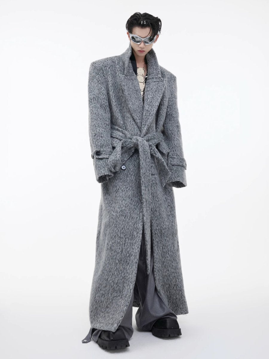 【CulturE】tweed loose long trench coat  na1578