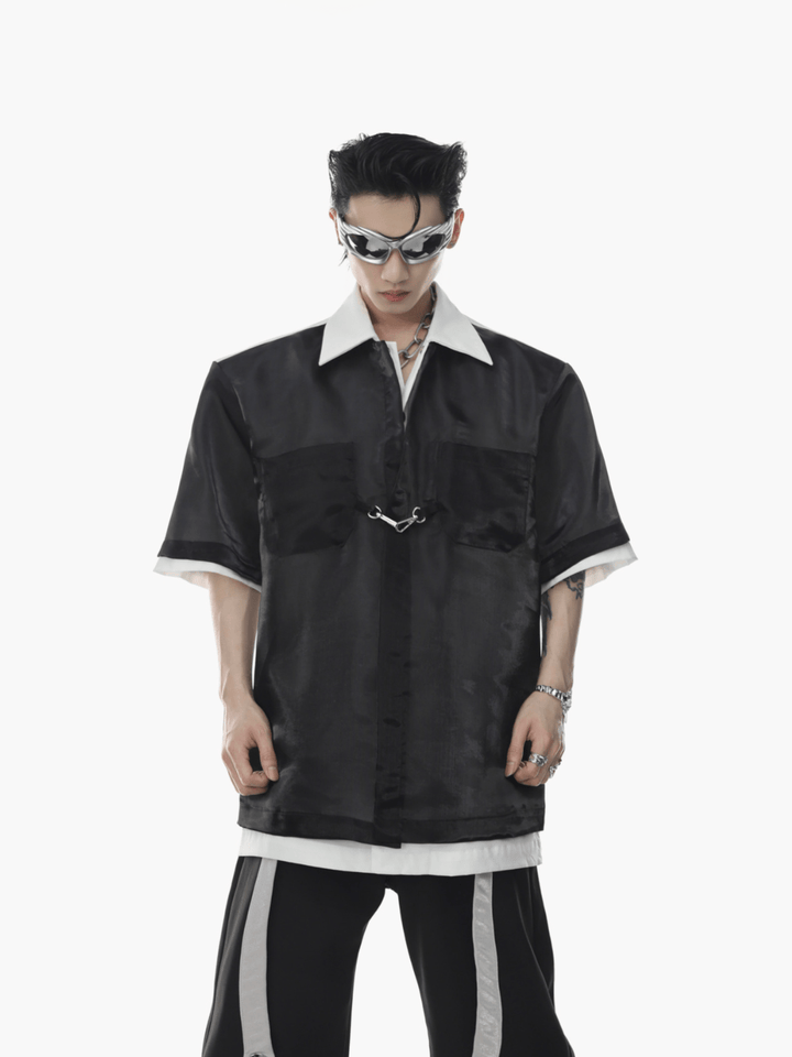 【CULTURE】double layer short-sleeved shirt na1216