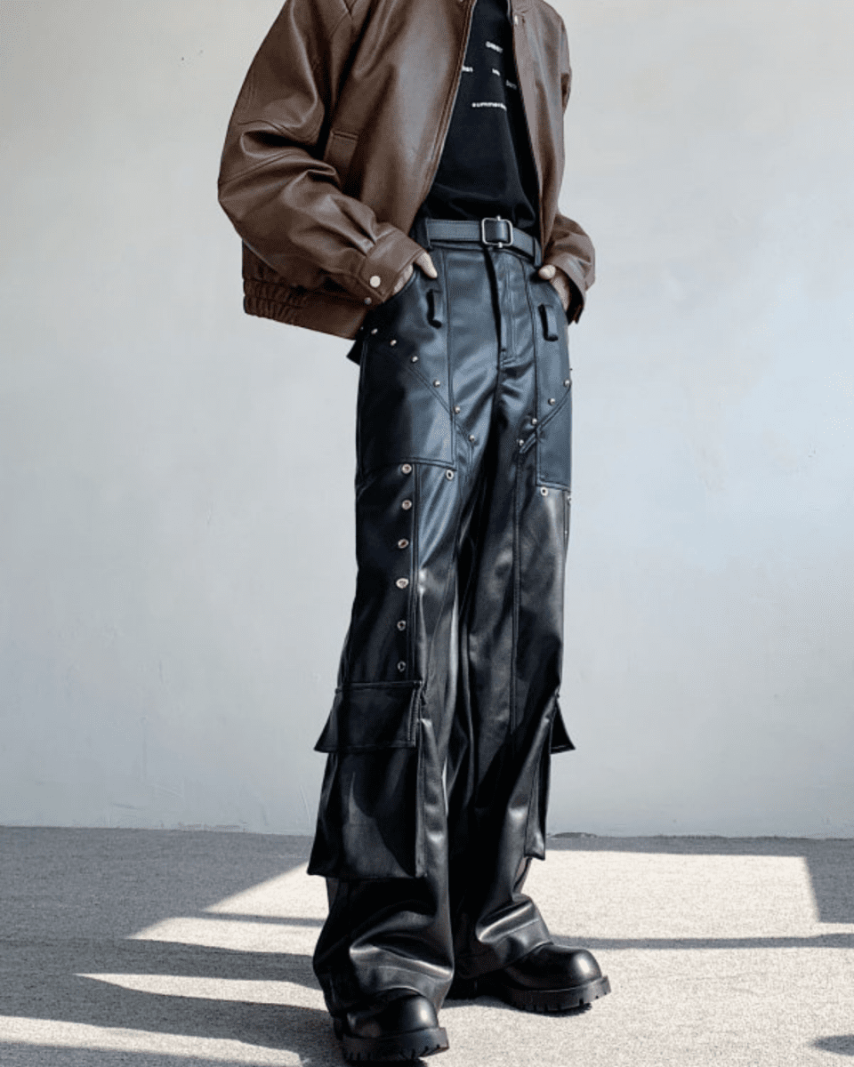 FORGE RIVET LEATHER PANTS na2308 