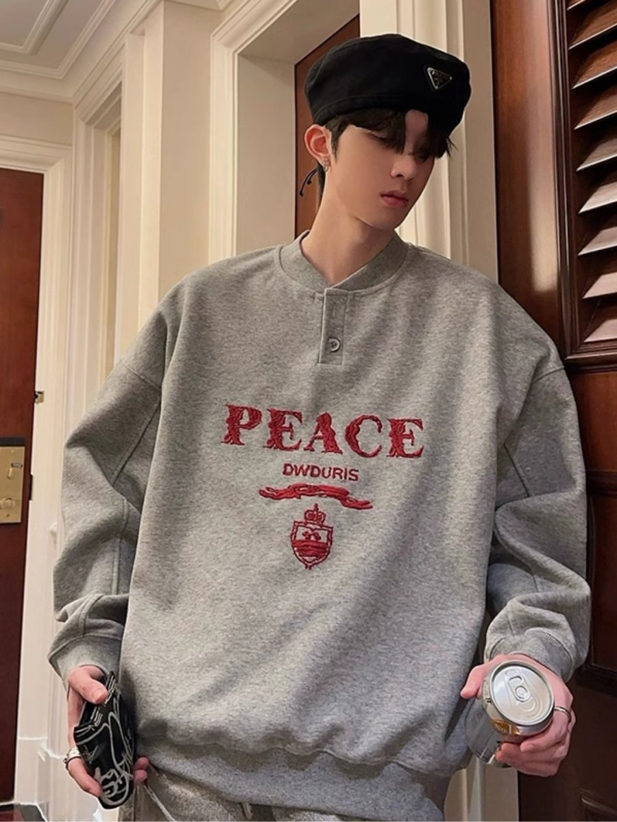 【JH HOMME】LOGO long-sleeved round neck sweater  na1557