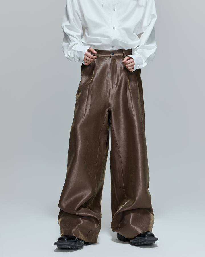 [ArguE CulturE]Luxe Sheen Wide Trousers na2268