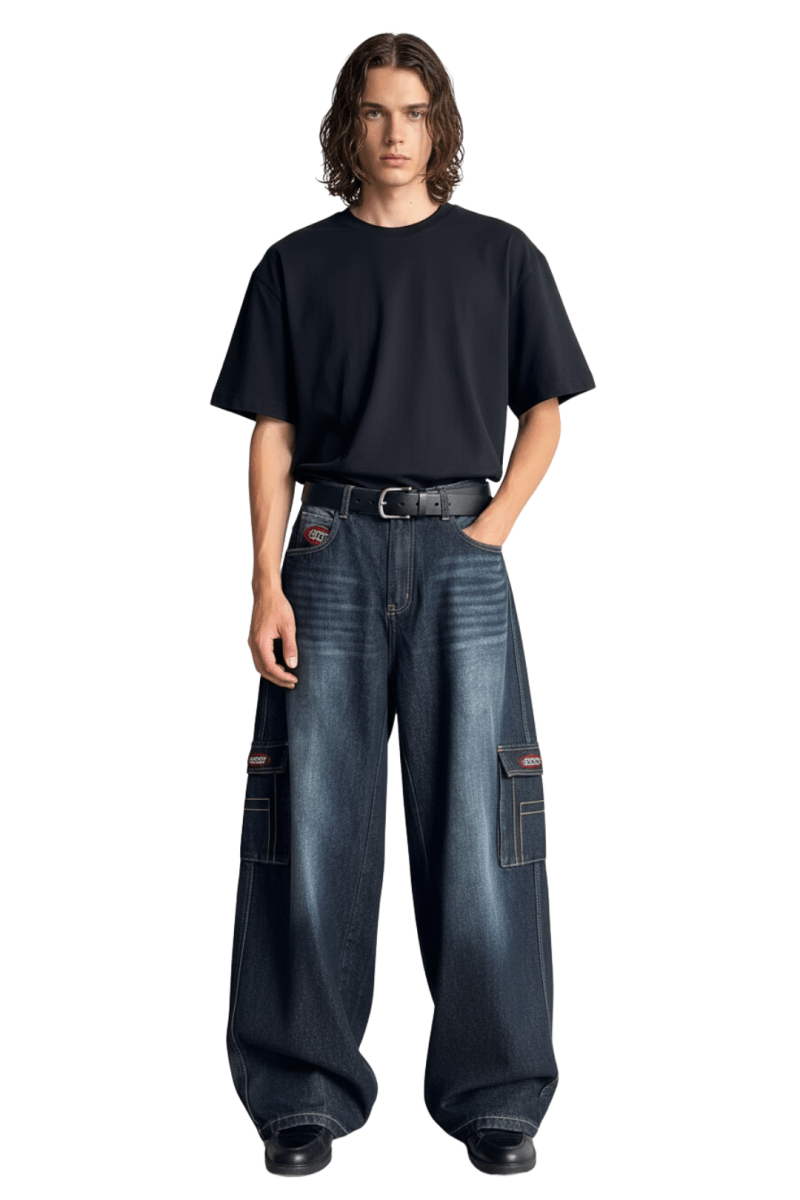 Loose Fit Utility Cargo Jeans na2406