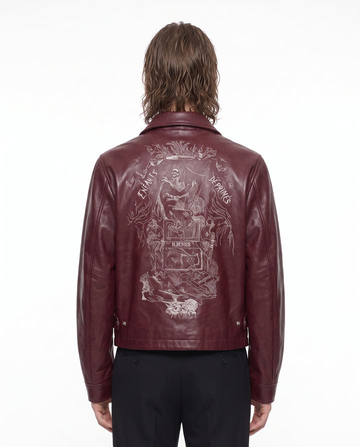Graphic Leather Jacket na2948
