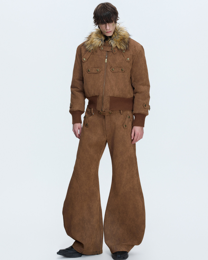 [ArguE CulturE] Brown Suede Buggy Pants na2286