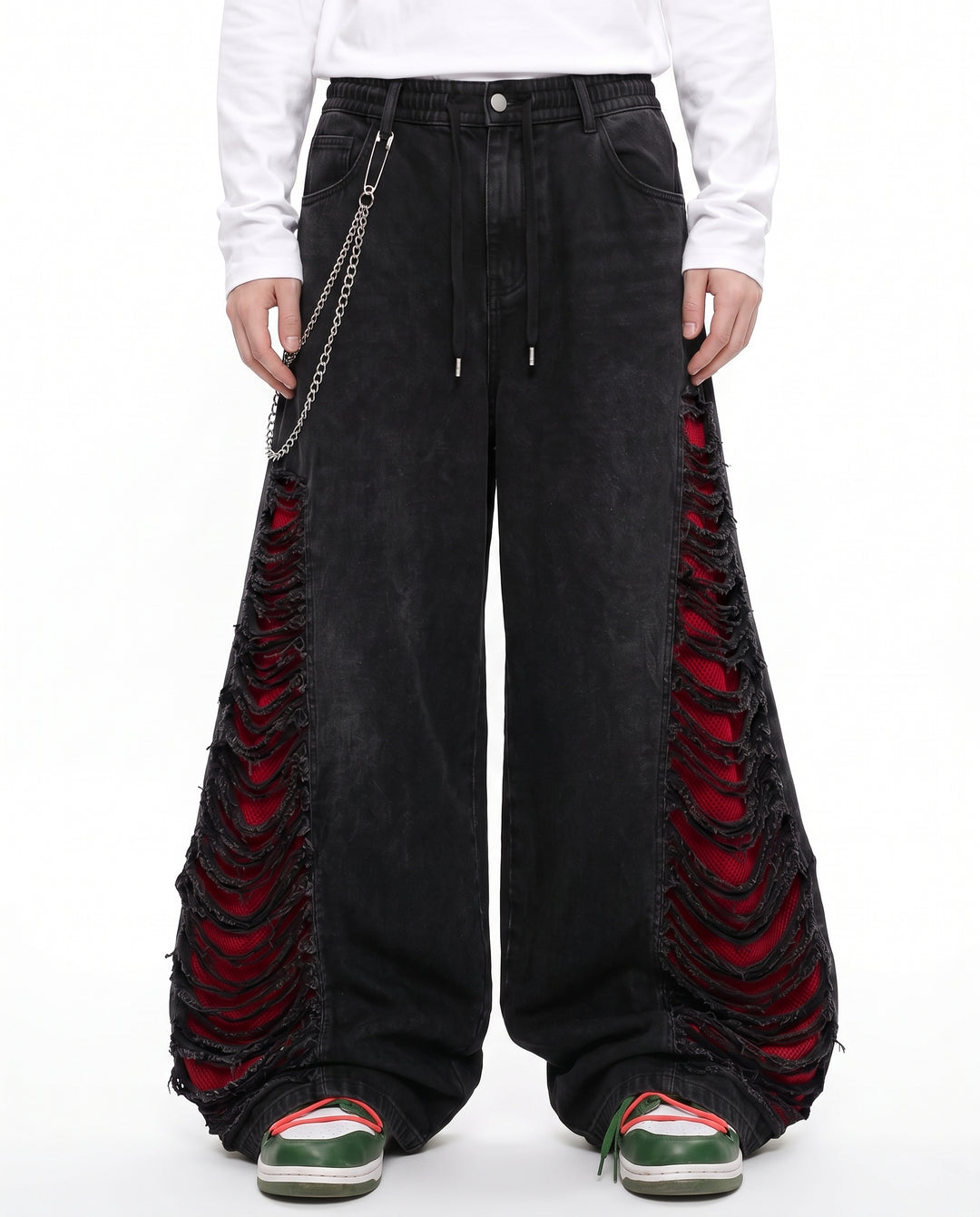 Distressed Wide Pants na3215