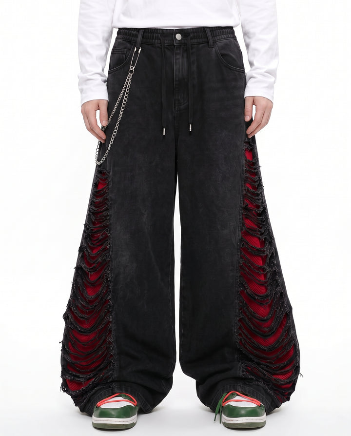 Distressed Wide Pants na3215