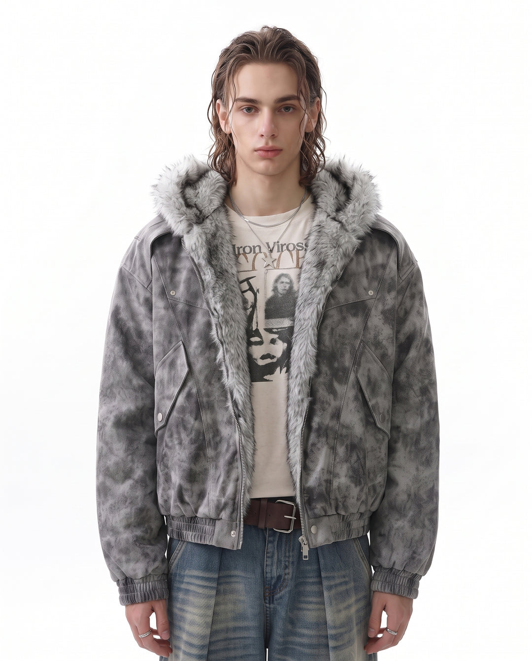 Fur Hooded Jacket na3067