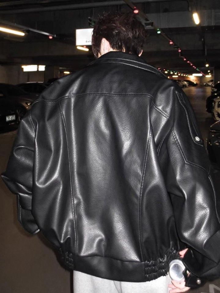 【JH HOMME】Black biker style jacket  na1561