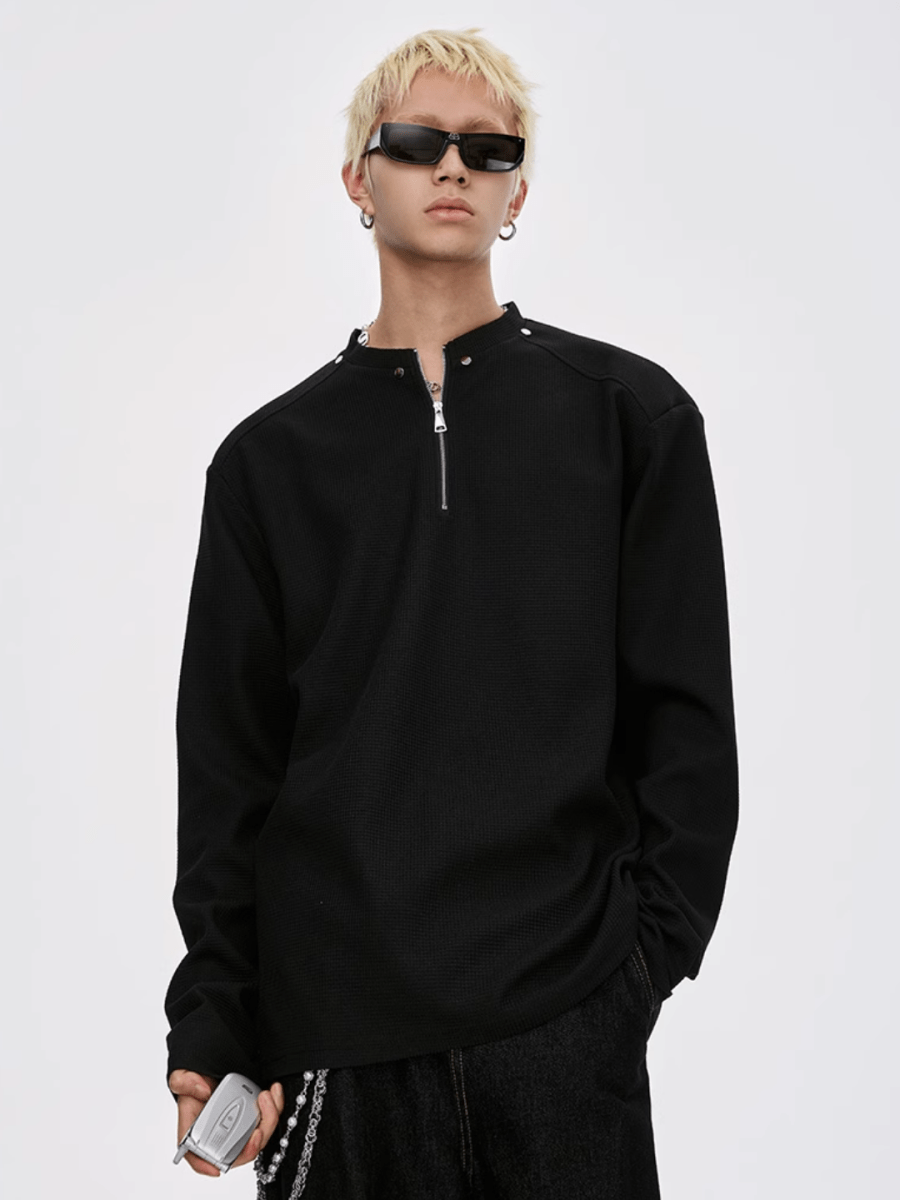 long-sleeved half-zip T-shirt na1947