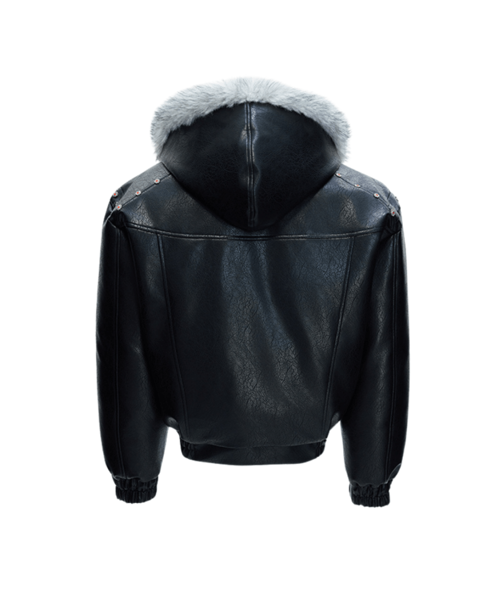 [ArguE CulturE] Noir Glacier Fur Jacket na2256