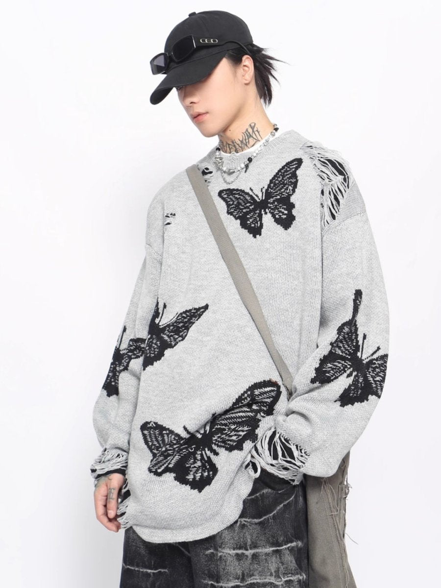 【Mz】broken holes design oversize knit  na1545