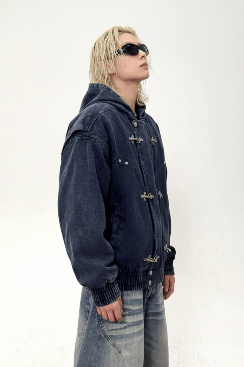 Buckle Washed Denim Hoodie na2433