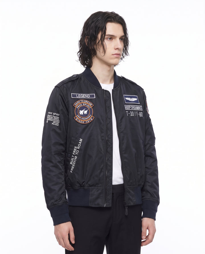 Patched Bomber Jacket na2988