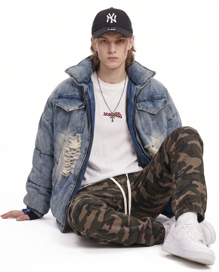 Distressed Denim Jacket na3222
