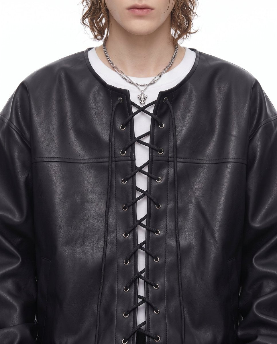 Lace Leather Jacket na3051