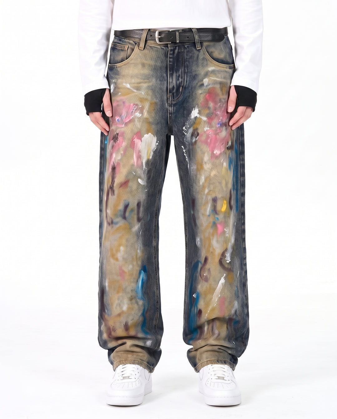 Painted Wide Jeans na3190