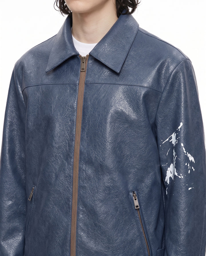 Blue Leather Jacket na2952