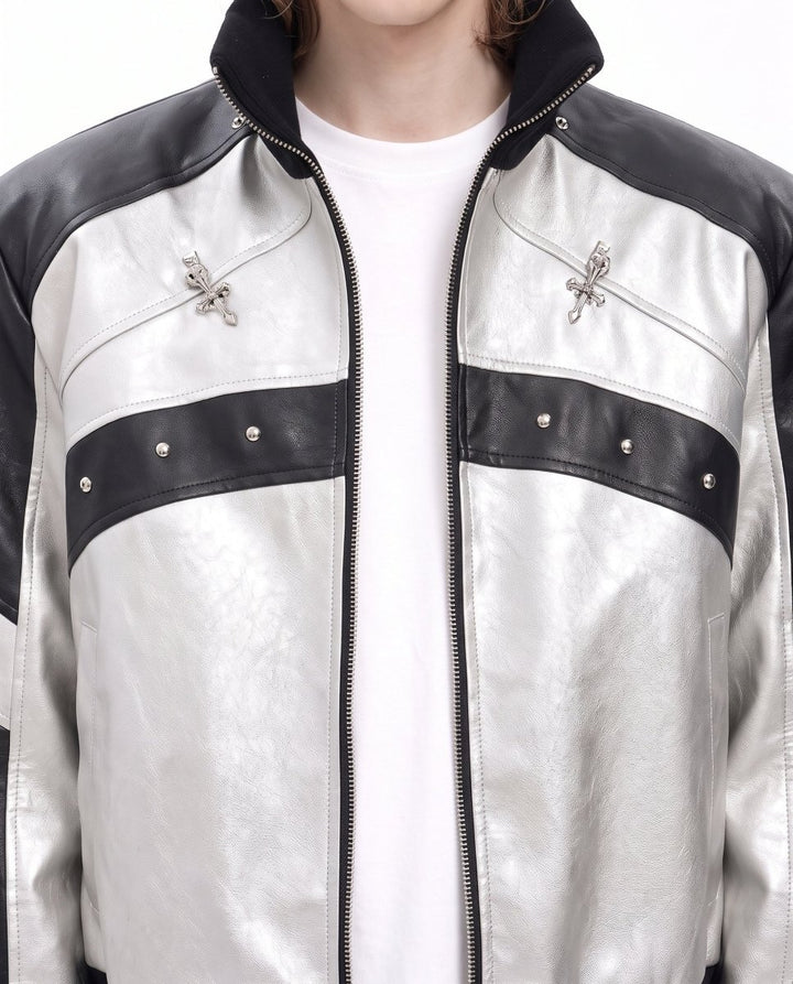 Metallic Moto Jacket na3038
