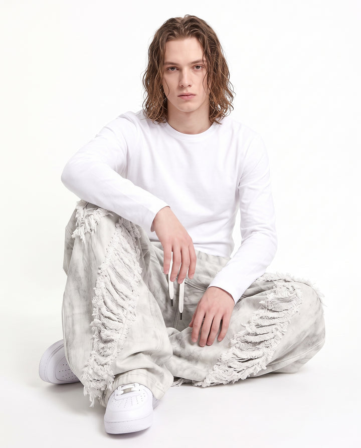 Distressed Wide Pants na3221