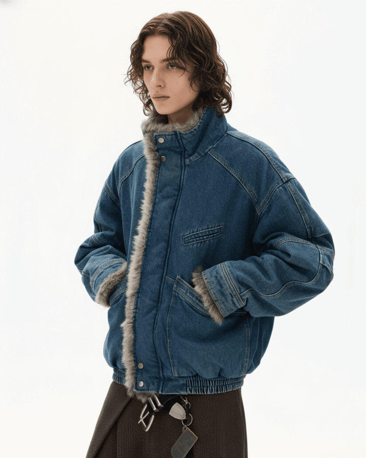 Fur Edge Denim Jacket na2313