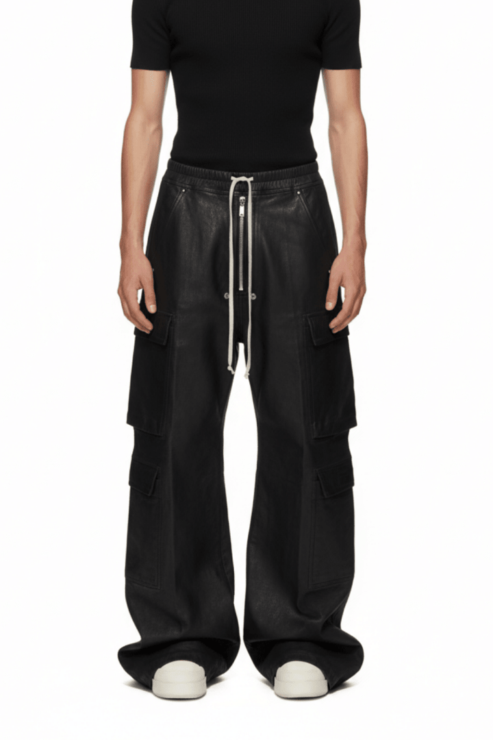 Leather Touch Cargo Trousers  na2373