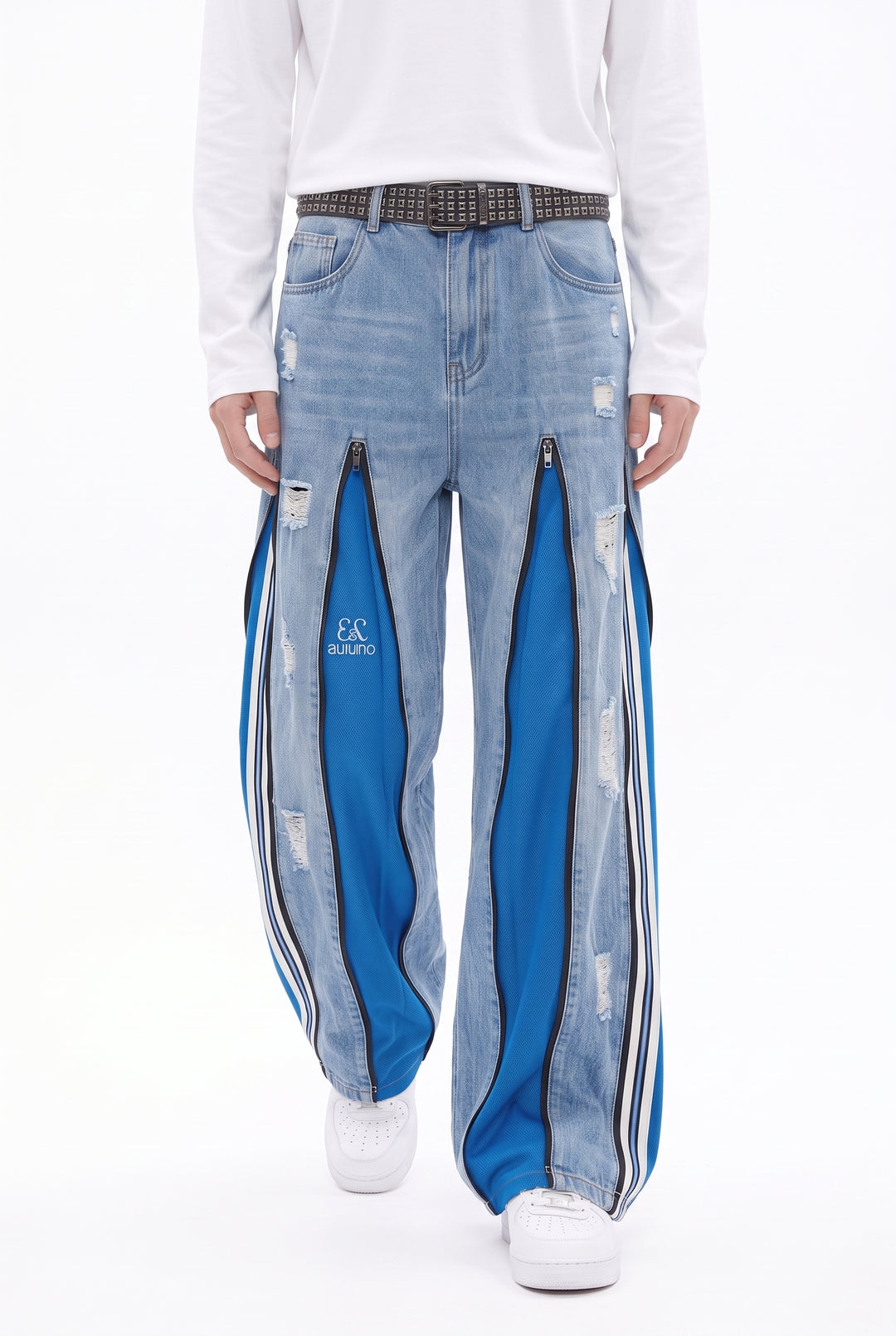 Patchwork Wide Jeans na2841