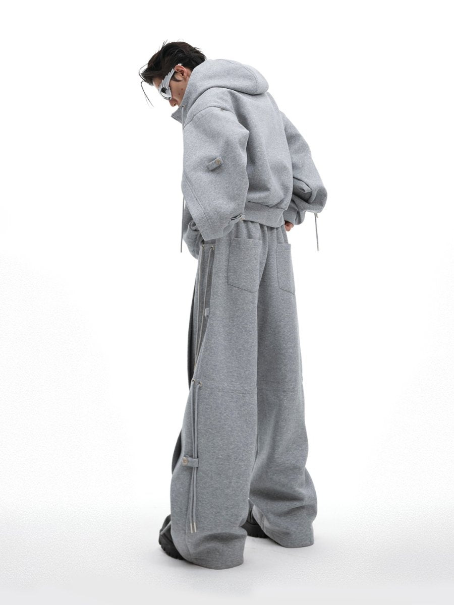 【CulturE】 loose hooded sweater Jacket + Bottoms na1459 