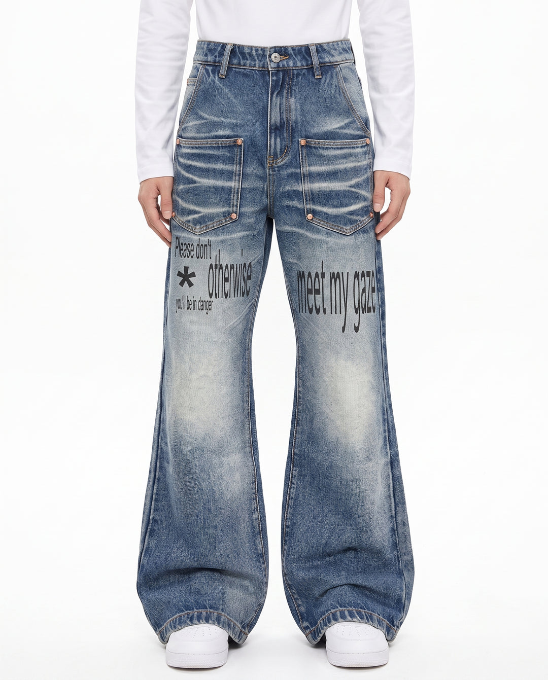 Printed Wide Jeans na2936