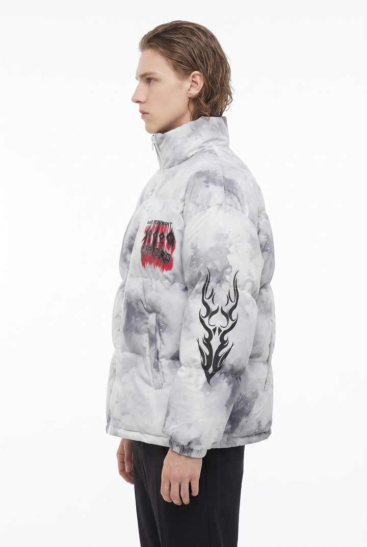 Graphic Puffer Jacket na2829