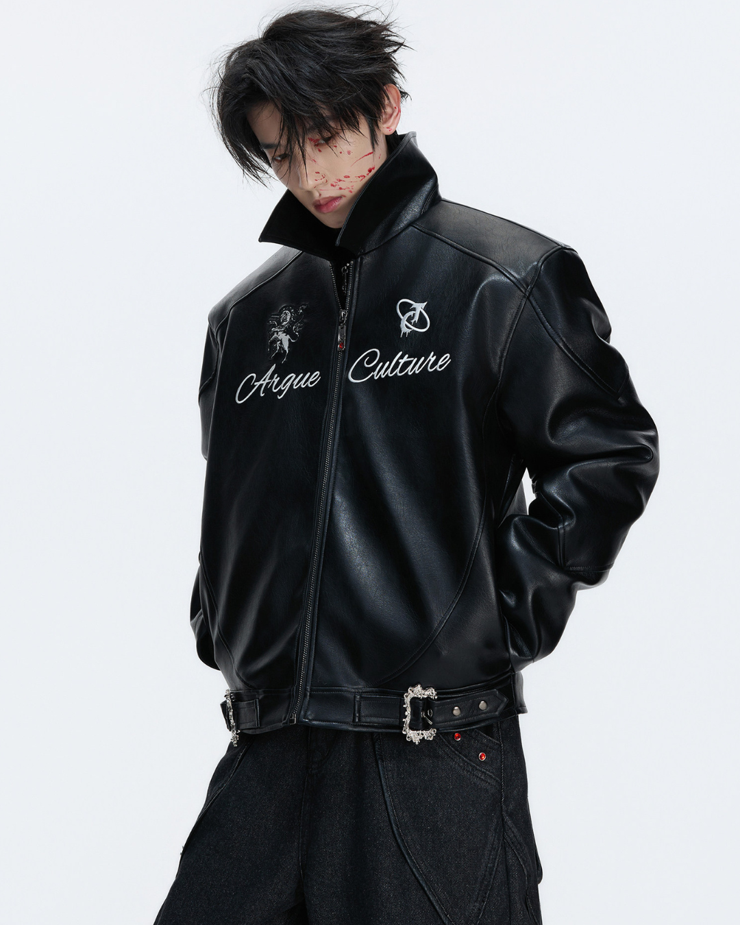 [ArguE CulturE] BLACK HORSE LEATHER JACKET na2287