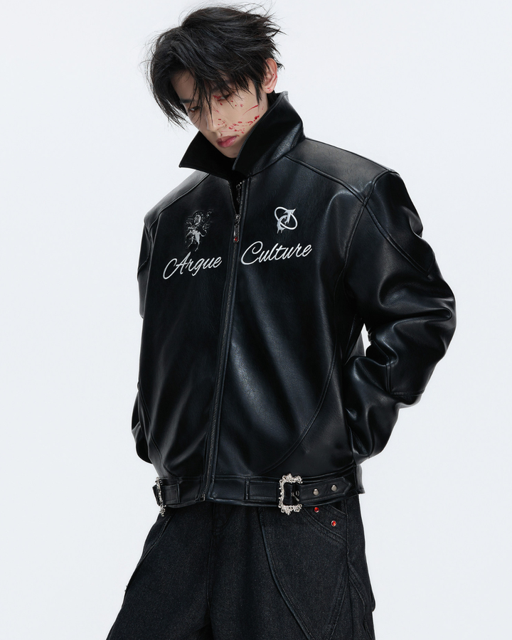 [ArguE CulturE] BLACK HORSE LEATHER JACKET na2287