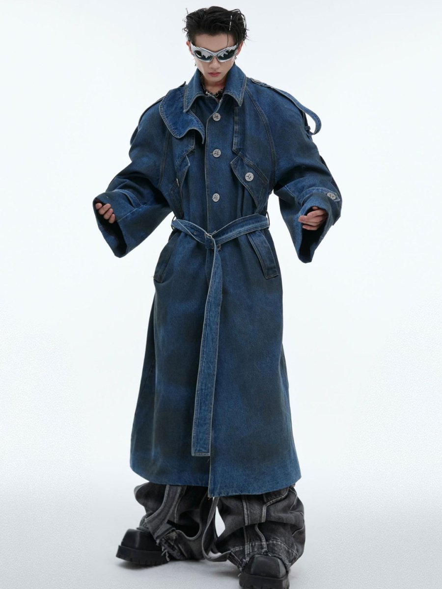 【CulturE】 vintage washed denim coat na1455