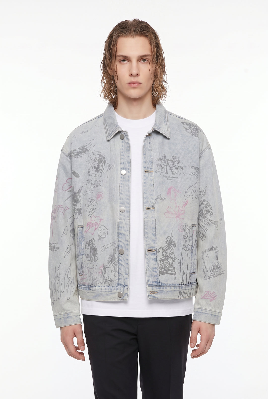 Graphic Denim Jacket na2806